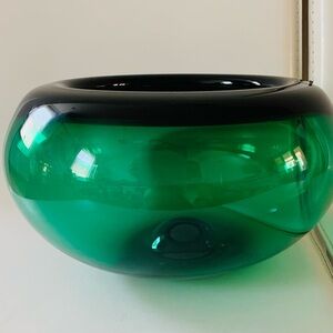 Royal Copenhagen Green Glass Art Bowl